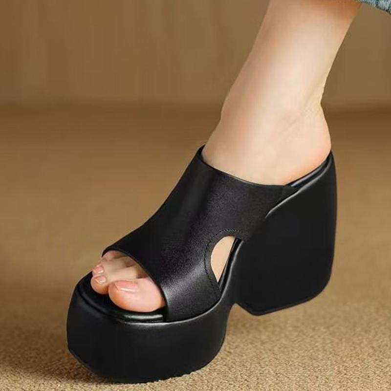 Fashion Super-high Heels Women's Platform Slippers Designer Heeled Shoes Summer Fashion Wedges Pumps 2025 Trend New Sandalias De Mujer