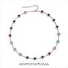 INS Hot Selling heart shape Copper Bracelet Necklace colorful zircon Jewelry For Women Free Shipping For Daily Wear