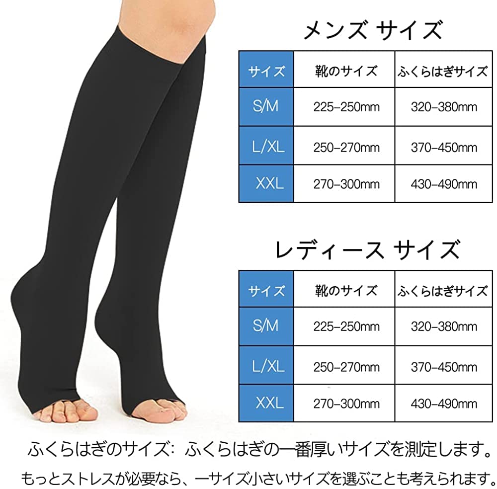 NANOOER Compression Toeless Elastic Sleeping Graduated Compression Compression and 3-Pair Socks, Stockings, Stockings, Knee-High Socks, Socks, Sports,