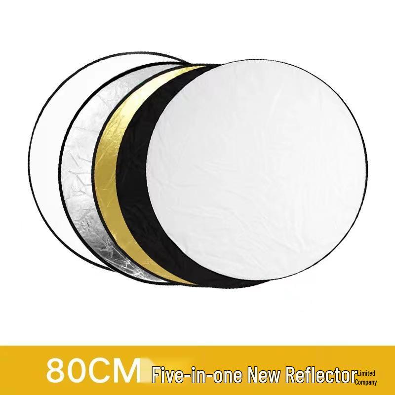 Foldable 5-in-1 Photography Reflector & Softbox: Silver/White/Gold. Perfect for Portraits & Beauty Shots.