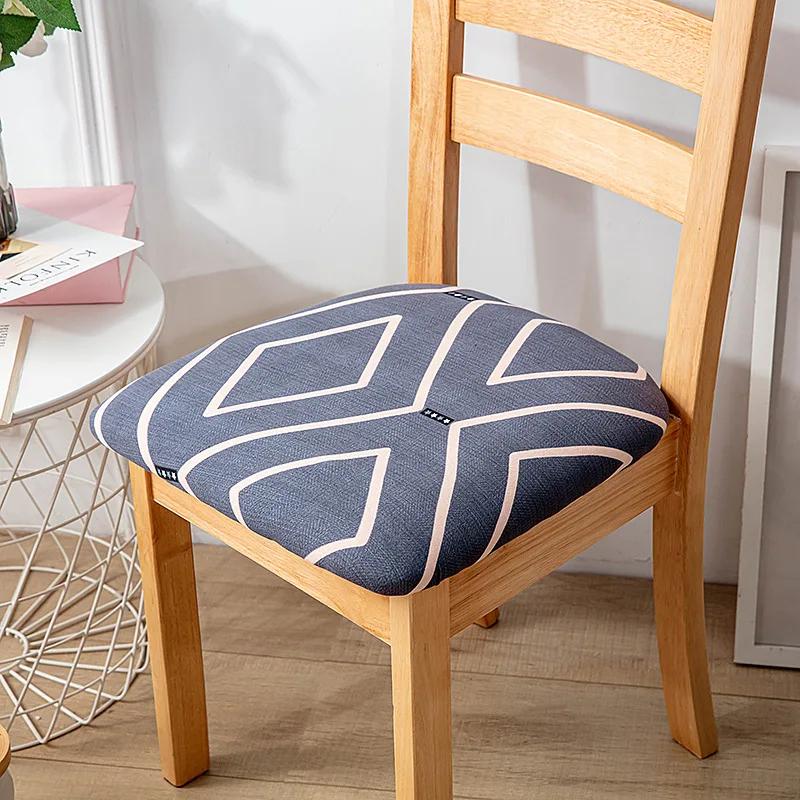 Stretch Printed Chair Seat Cushion Covers For Dining Room Chair Cover For Wedding Banquet Seat Chair Slipcover Home Decor