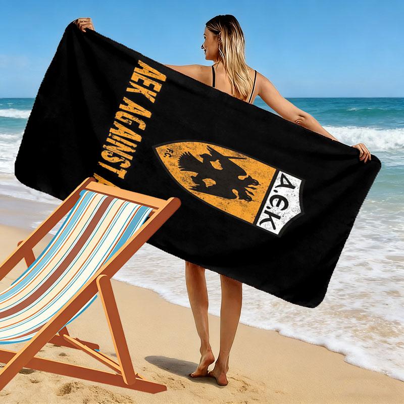 AEK FC Print Beach Towel, Large Soft Quick Dry Towel for Beach Camping Swimming