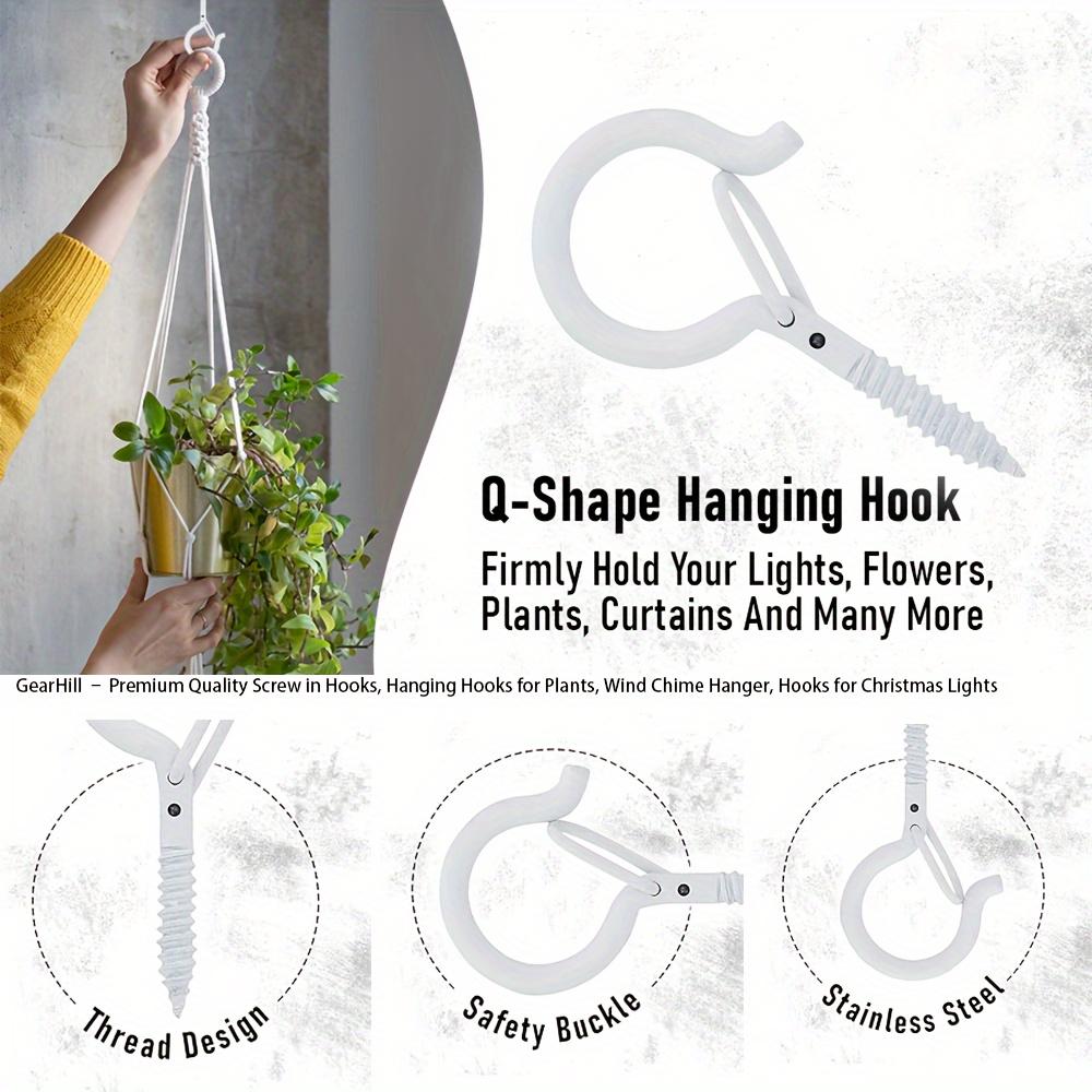 Rust-proof Multi-functional S-shaped Hooks with Safety Latch Design Expansion Tube + Hook Suitable for Holiday Outdoor Lights