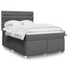 VidaXL Slatted Bed Base with Mattress Dark Grey 140x190cm Fabric 3290491