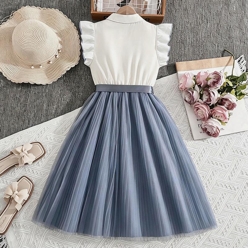Vestito da Bambina in Rete di Seta alla Moda - Elegante Vestito da Principessa Estivo per Bambini