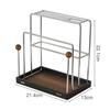 Stainless Steel Knife Holder Multi Function Kitchen Organizer for Knives and Cutting Boards Countertop Storage Rack with Utensil Storage Space