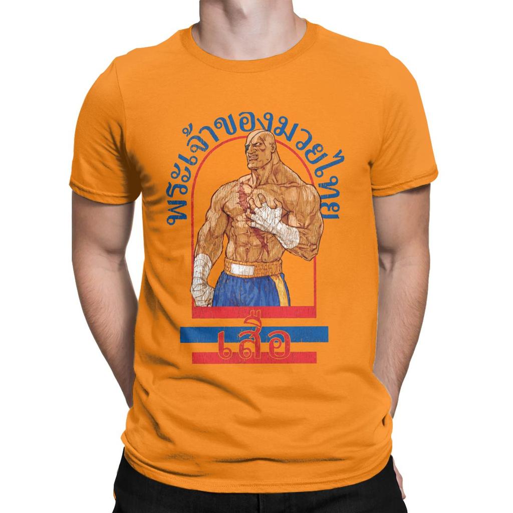 Sagat God Of Muay Thai Gym street fighter thai boxing Men's T Shirt Short Sleeve Crew Neck T-Shirt 100% Cotton Plus Size Tops
