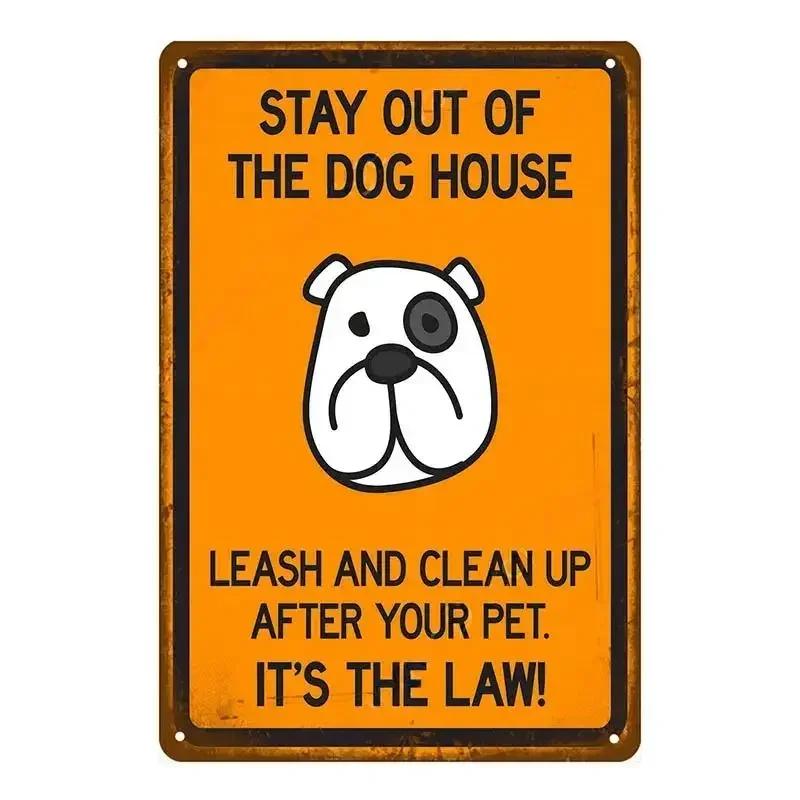 Aviso Perigo Placas de Metal Vintage Cuidado Com o Cão Gato Pôster Placa de Parede Pátio Jardim Bar Casa Pintura Decoração Caverna do Homem