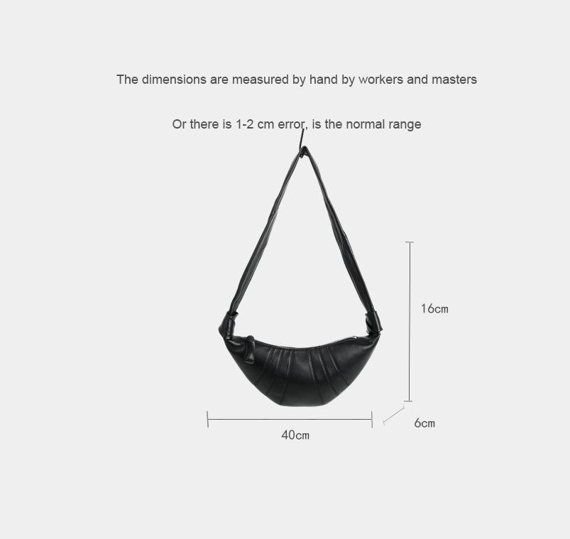 2025 New Versatile French Fashionable Croissant Niche Texture Dumpling Bag Crossbody Waist Sheepskin