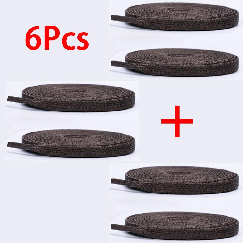 0.6cm Wide Cotton Waxed Shoelaces Flat Shoe Laces Sneakers Boots Waterproof Leather Shoelace 80/100/120/140/160cm 2Pcs/6Pcs