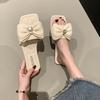 Large Size Flat-bottomed Slippers Women's Summer New Bow Versatile Fashion Drag Outer Wear Women's Drag Tide
