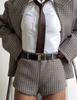 European & American Women's Autumn Casual Plaid Lapel Suit with Shorts