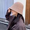 Korean Style Square Pattern Knit Sun Hat With Warmth And Airflow For Casual Wear