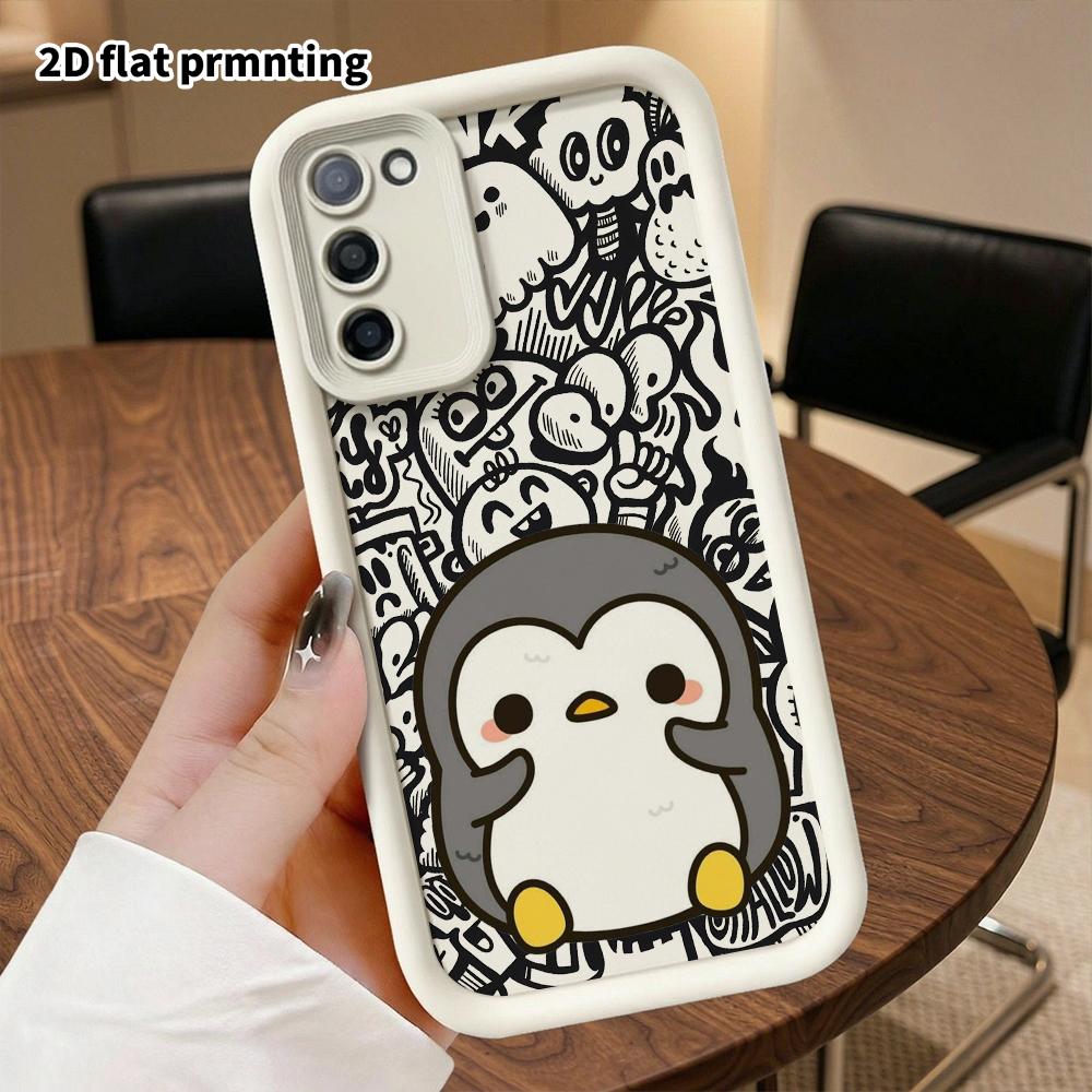 Phone Case: 2D Flat Samsung Galaxy A34 A35 M05 M06 S20 S22 S21 FE Plus 5G Protective Case, Little Penguin, Christmas and Halloween Gift