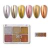 Nail Art 6-Color Magic Mirror & Tycoon Gold Aurora Powder Set