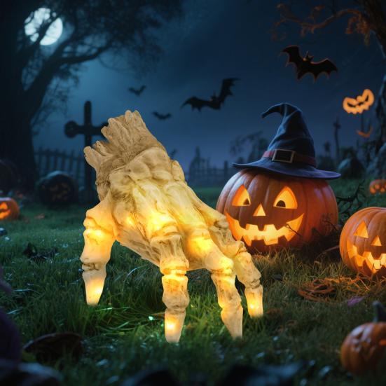 Animated Zombie Hand Halloween Decoration Sound Activated Sensor Walking Hand Realistic Lighted Hand with Spooky Sound for Haunted House Decor