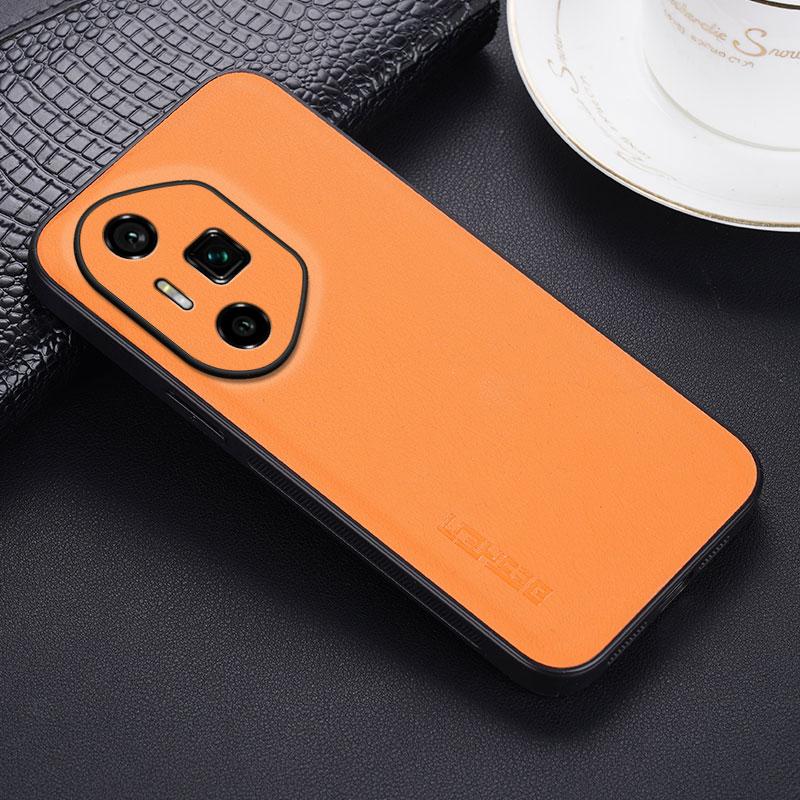

PU Leather Shockproof Phone Cover For Honor 300 Ultra Silicone Protective Matte Hard Case For Honor 300 200 100 Pro Bumper Shell Honor 100 Pro оранжевый
