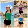 2024 Korean Style Slimming Drawstring Halterneck Swimsuit - 3 Colors, Sexy Split Design for Women