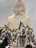 Y2k hoodie gothic zip sweater skull sweatshirt jacket hooded cardigan full face sweater