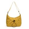 Adjustable Shoulder Straps Drawstring Bucket Bag Solid Color Canvas Crossbody Bag  Student