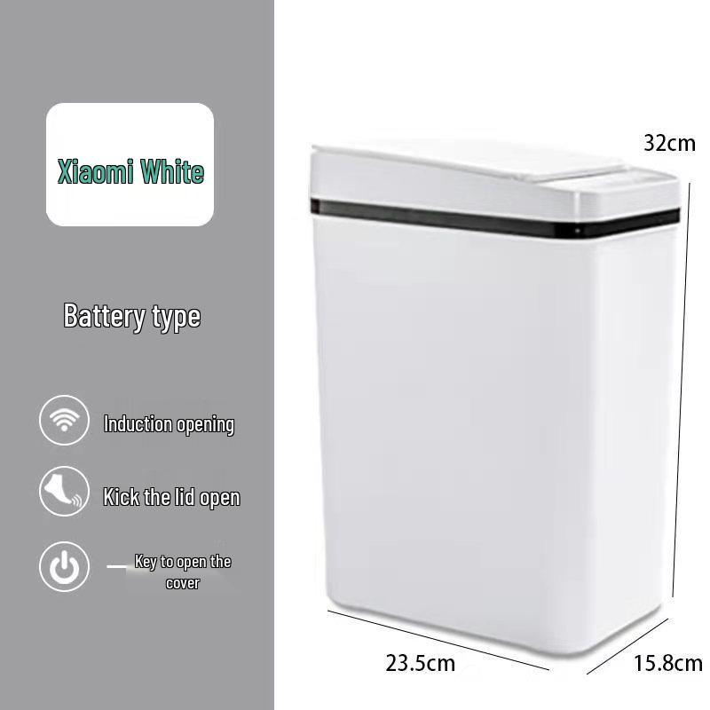Automatic Smart Sensor Trash Can with Logo for Home, Living Room, Bedroom, & Bathroom