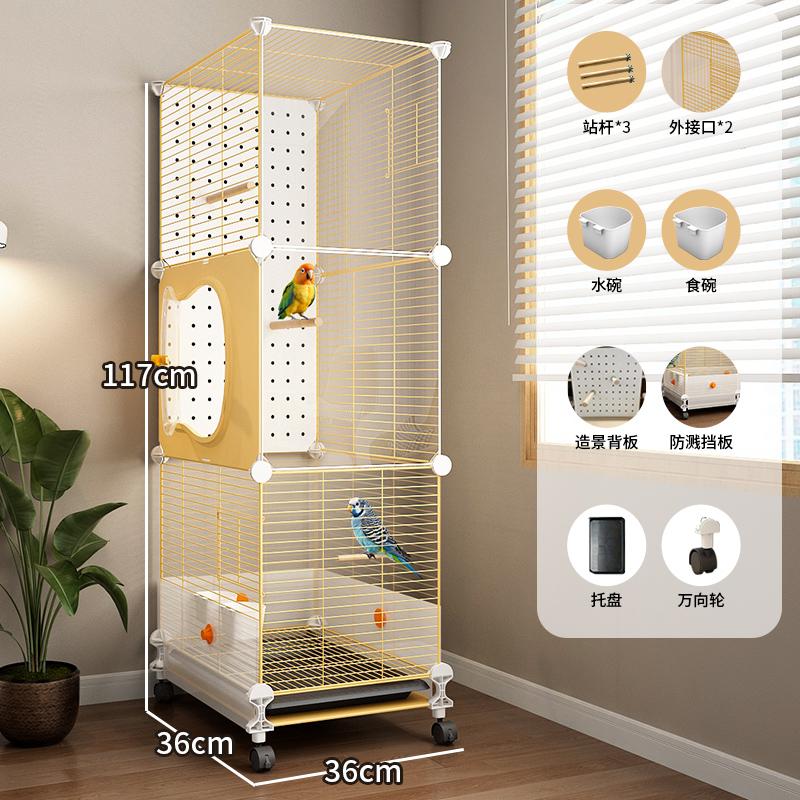 Gaiola Grande para Pássaros Papagaios com Design Anti-Espalhamento para Calopsitas e Periquitos, Aviário de Luxo para Periquitos Casa de Voo Premium para Animais de Estimação