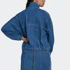 Women's Adidas Originals Denim Jackets Women's Blue Stand Collar Moderate Straight Fit