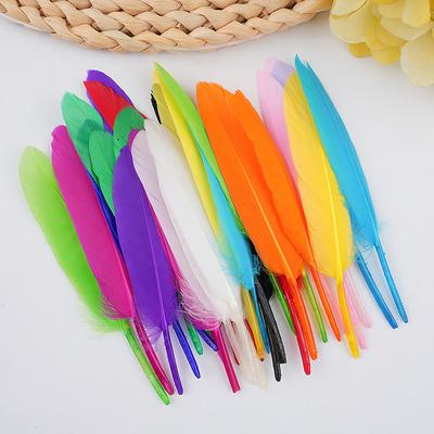 50Pcs Color Small Straight Knife Feather Goose Feather Early Education Enlightenment Diy Earrings Hat Cat Toy Decorative Accessories