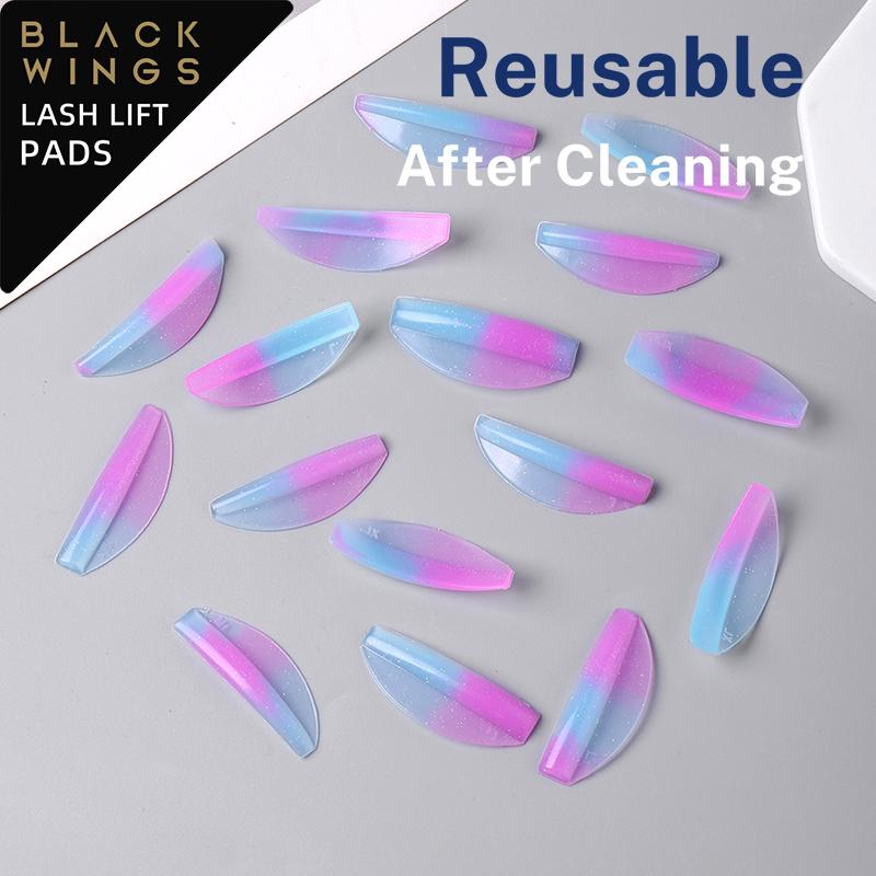BLACKWINGS 8 Paar Silikon-Dauerwellenpads für Wimpern, Lockenpads für Wimpernlift, mit Größenleitfaden, hypoallergene wiederverwendbare Accessoires