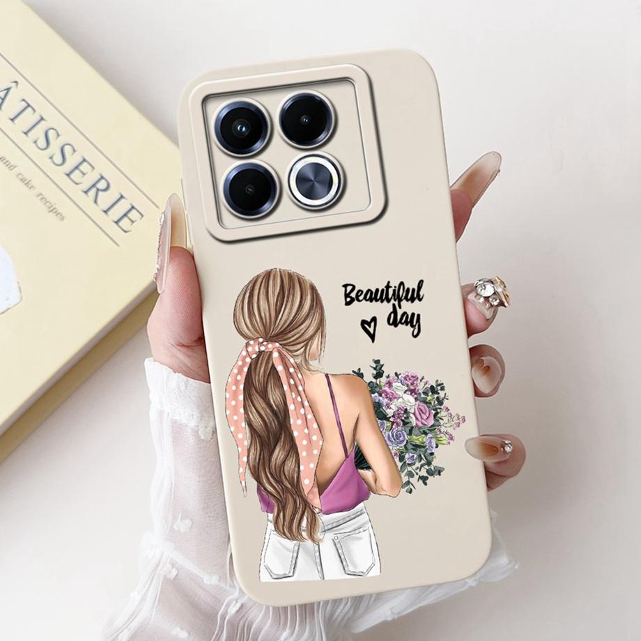 Für Infinix Note 40 5G X6852 Handyhülle Silikon Weiche Rückabdeckung Für Infinix Note40 X6851 Bumper Drachen Katze Blume Schmetterling Tasche