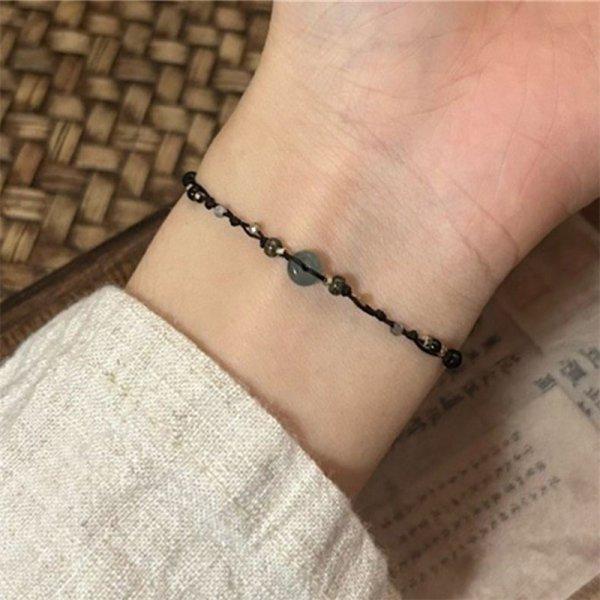 Glückskarpfen Reines Rotes Seil Armband für Damen Herren Chinesischer Stil Zinnober Handgemacht Verstellbar Geflochtenes Armband Amulett Schmuck Geschenke