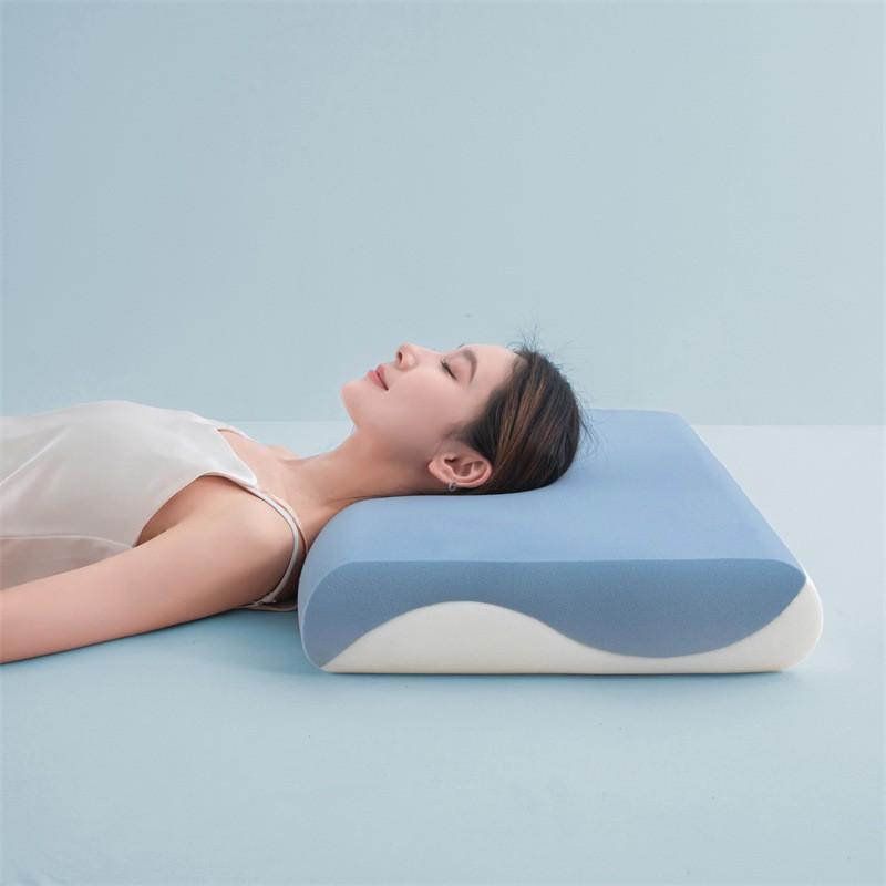Memory Foam Pillow Neck Support Better Sleep Ice Silk Cover Medium Firmness 42x70cm Rectangular Bed Adults