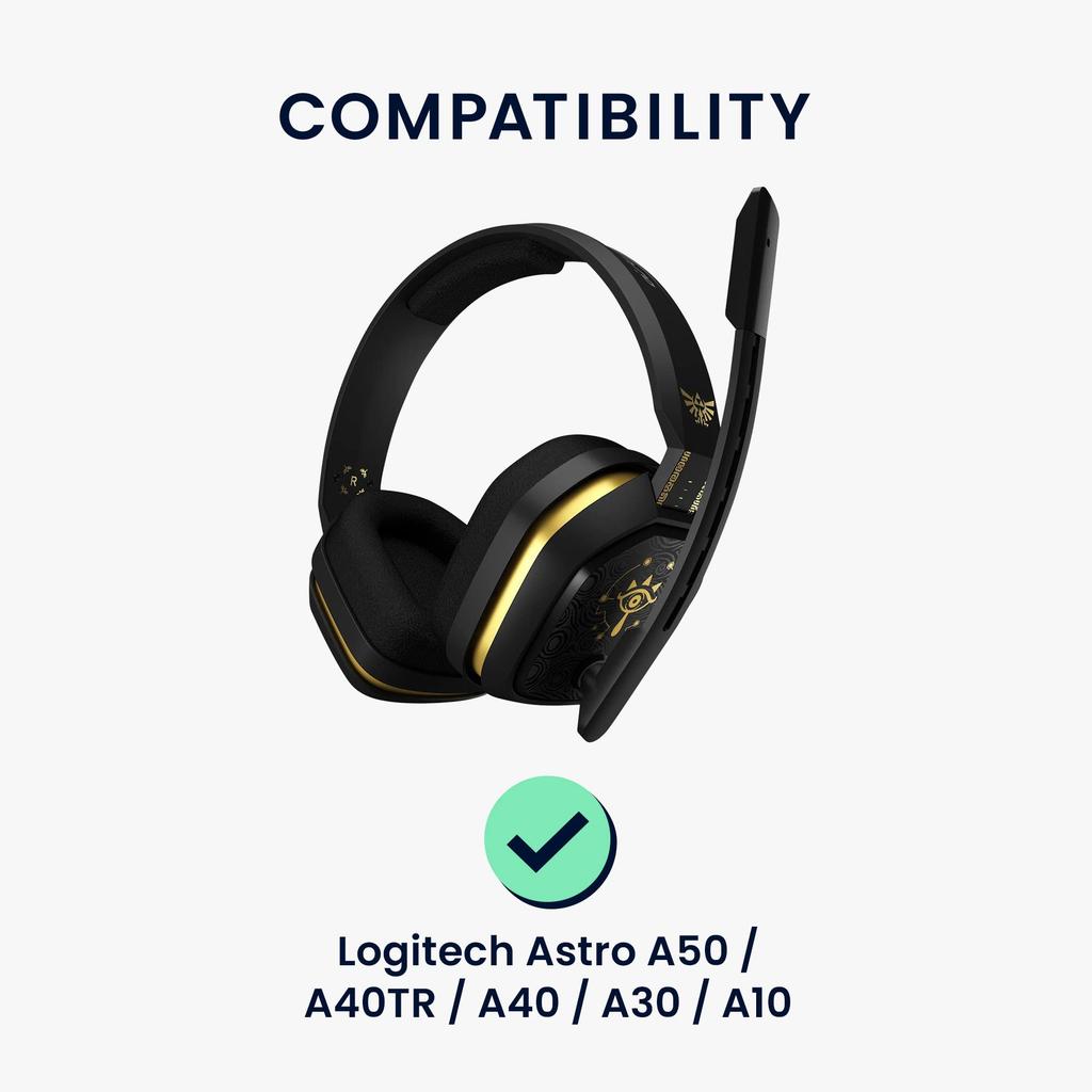 Replacement Earphone Cable by Kwmobile for Logitech Astro A50/A40TR/A40/A30/A10, 200cm with Volume Control, 3.5mm Jack, Black