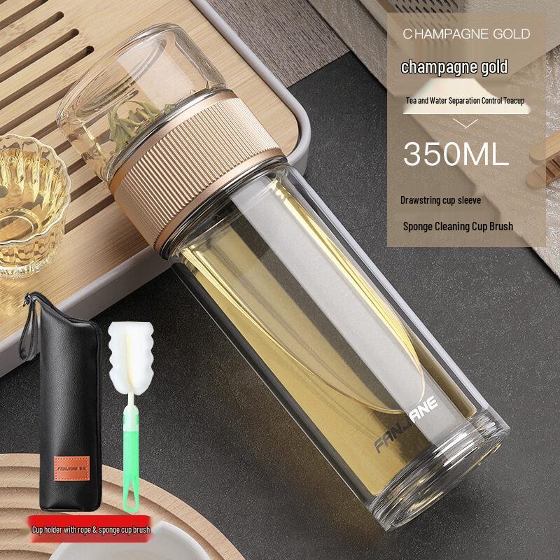 Portable Heat-Resistant Glass Tea Infuser Cup