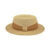 Flat top flat edge straw hat women's spring summer seaside vacation sunshade sunscreen top hat straw beach hat