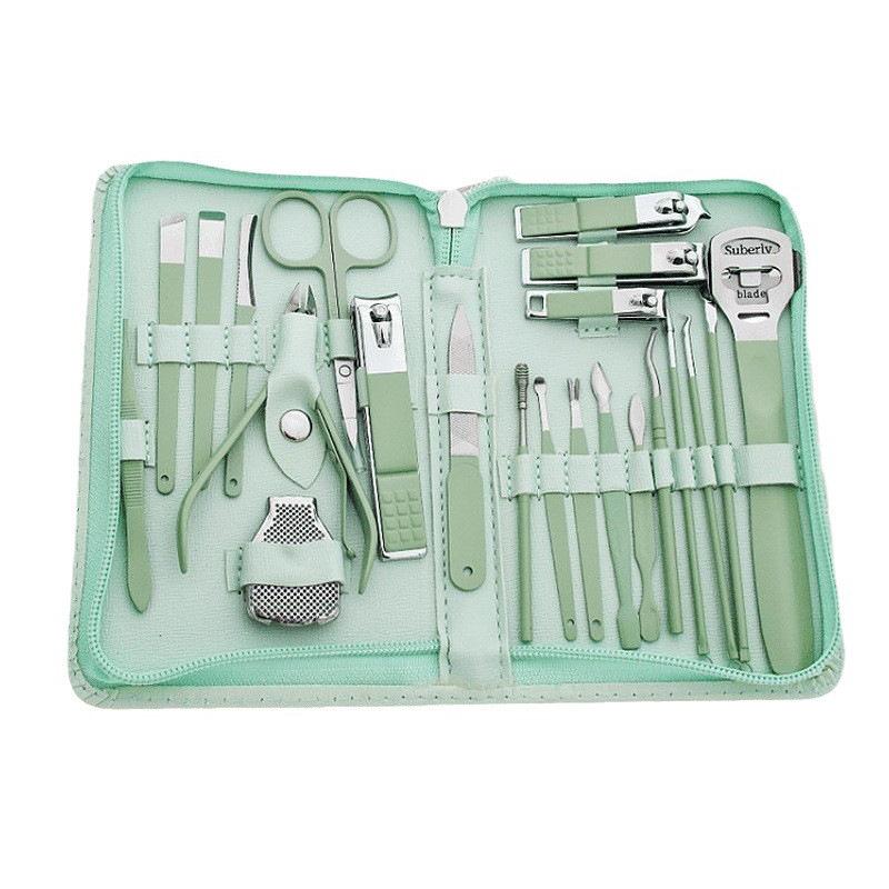 22-Piece Portable Manicure Set: Nail Clippers, Pedicure Tools, and Dead Skin Scissors