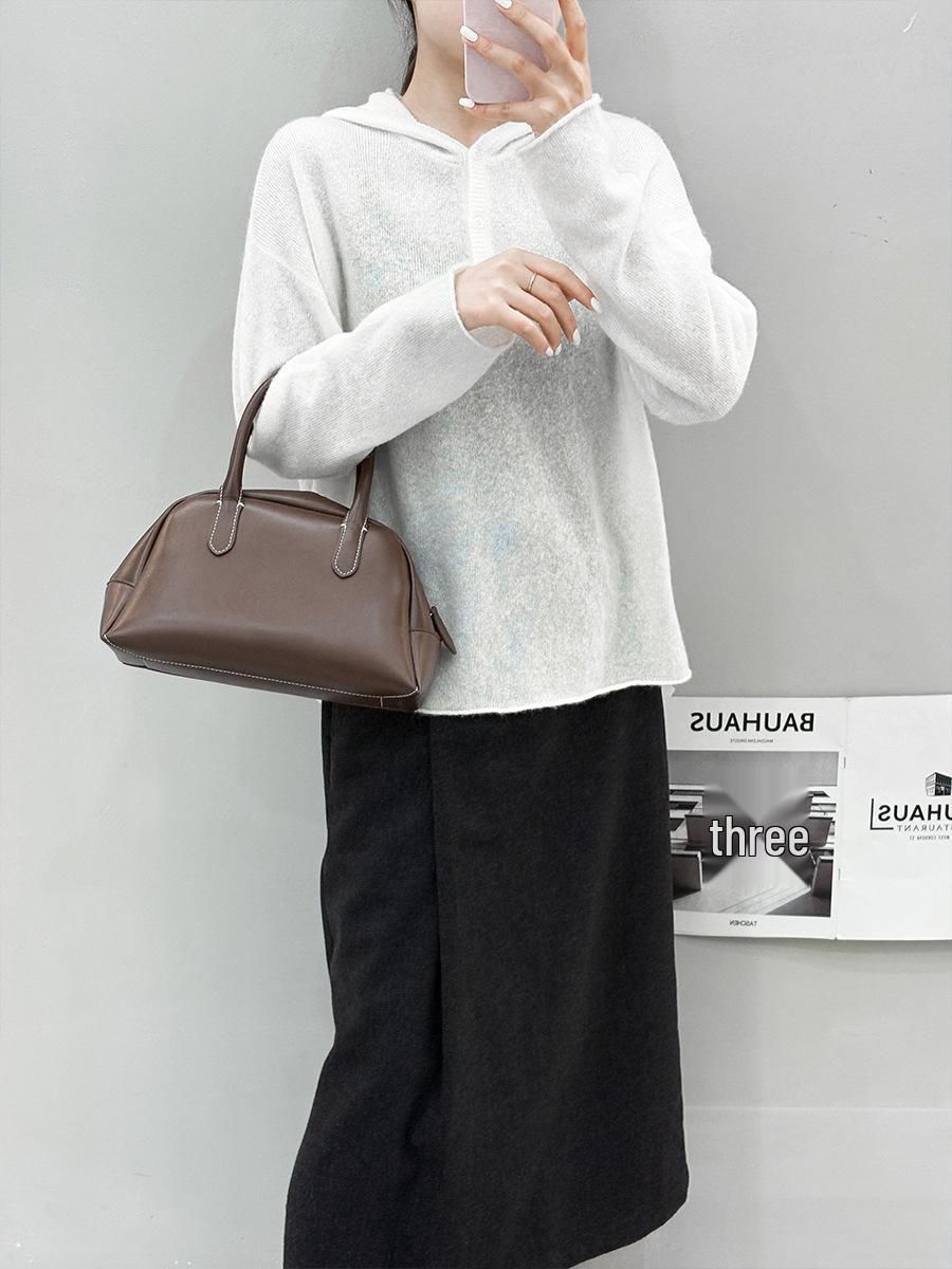 

PIUS Autumn/Winter 2025 Women s Cozy Knit Hoodie Sweater One Size (45-68 kg)