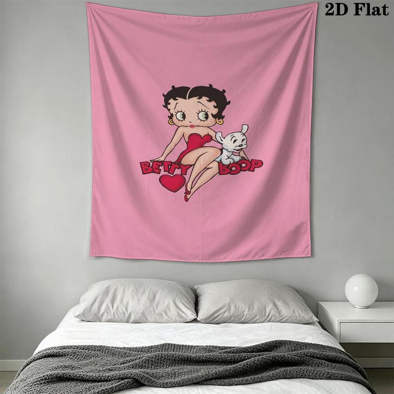 betty boop Wall Tapestry Aesthetic Wall Hanging Printed Fabric Blanket Decorative Tapestries for Bedroom Living Room Home Decor