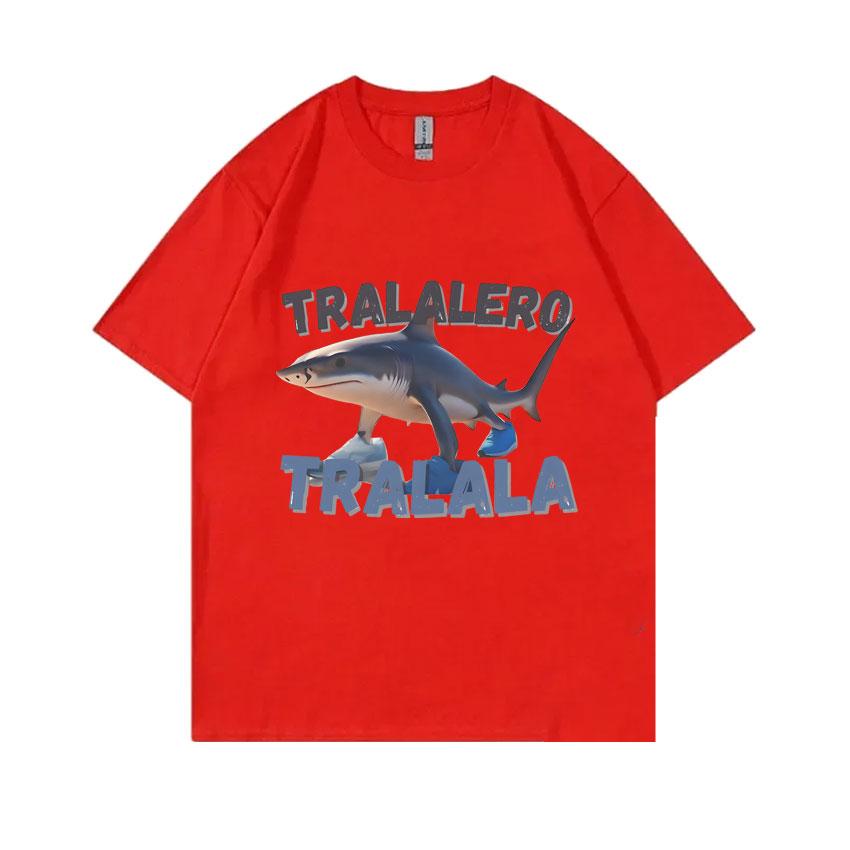 

Tralalero Tralala Funny Shark with Shoes Meme Tshirt Unisex Women Casual Cotton Vintage T Shirt Hilarious Brain Rot Memes T Shirts S