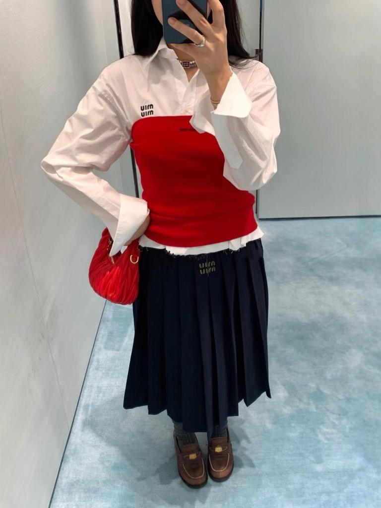 Affordable Age-Reducing Sweet Cool Academy Style Navy Blue Pleated Skirt - 1331 Early Autumn Edition