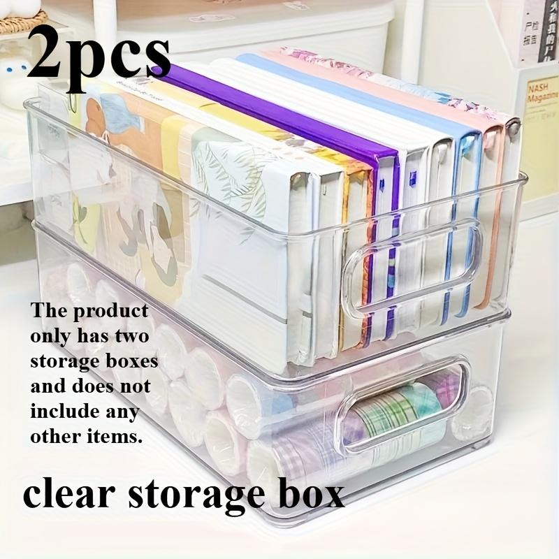 2pcs or 3pcs Transparent Acrylic Cosmetic Storage Box - Multi-Use Organizer for Desk, Bedroom & Fridge Facial Mask Storage