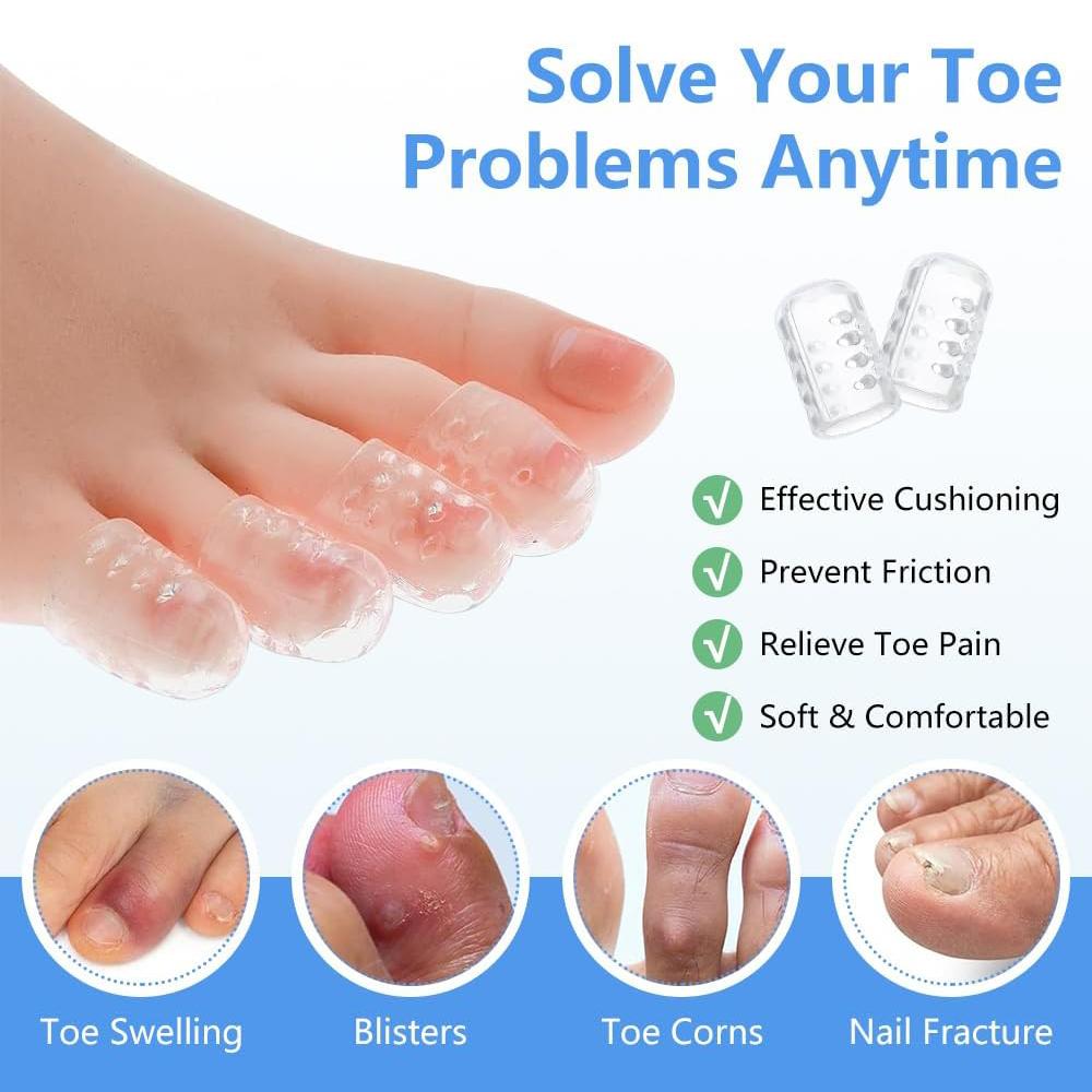 40Pcs Silicone Toe Caps Anti-Friction Breathable Toe Protector Prevents Blisters Toe Caps Cover Protectors Foot Care