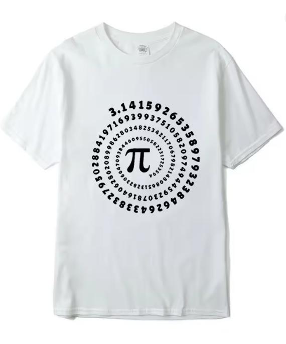 Unisexs High Quality Cotton Blendfunny Pi Design Print Summer Loose ONeck Unisex Tshirt Short Sleeve TShirt Male Tees Top