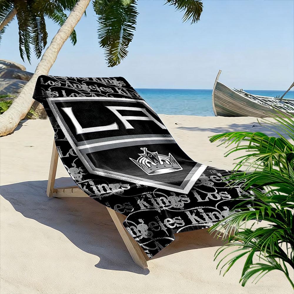 "LA Kings Logo with Crown Design" Patterned Beach Towel Quick Dry Perfect for Travel Outdoor Sports Jogging the Beach and Swimming