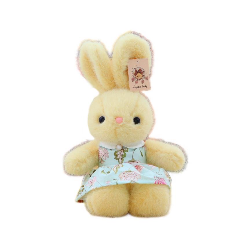 New pastoral rabbit doll plush toy floral skirt bunny doll 8 inch grab doll wedding throw