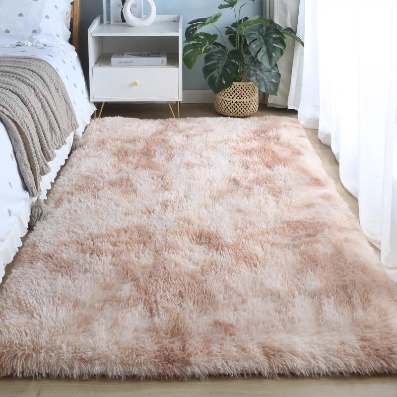 Tie Dye Gradient Plüschteppich Weich Flauschig Wohnzimmerteppich Kinderspielmatte Heimdekoration Rutschfest