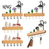 Modern Wall Hook for Accessories Key Holder with 6 Hooks, Solid Wood Entryway Organizer Rack, Mounted Space Saving Keys Pet Leashes And Hats