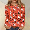 Women's Daily Casual Long-sleeved Flowers Printed Crew-neck Top