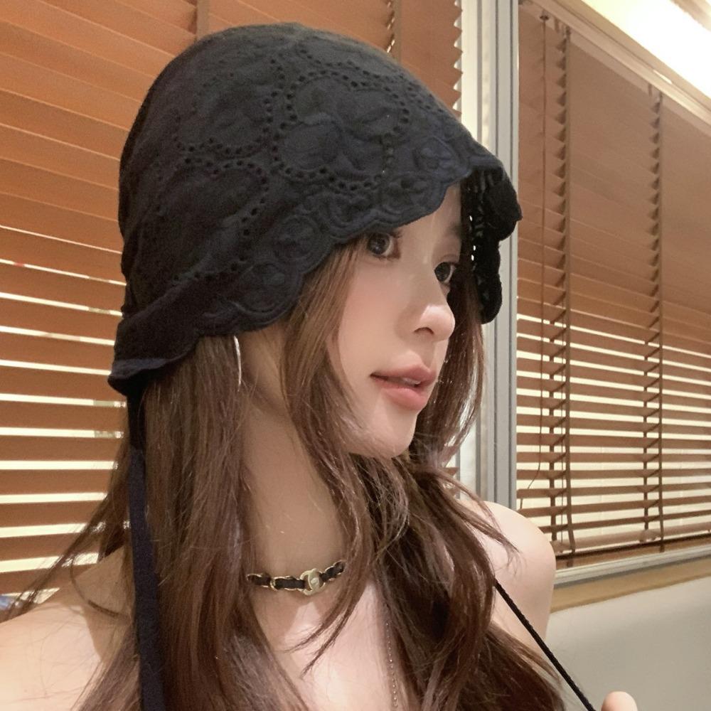 Y2k Embroidered Lace Hat Breathable Skullcap Sweet Beanies Hat  Outdoor