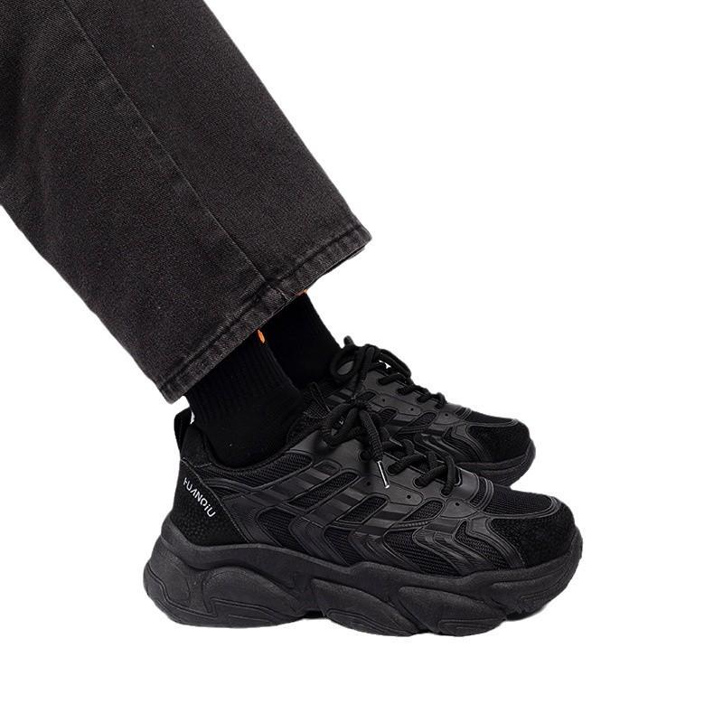 Globale Plattform Papa Schuhe Herren Frühling Herren Schuhe trendige vielseitige Casual Herren schwarze Turnschuhe ZHQ1163